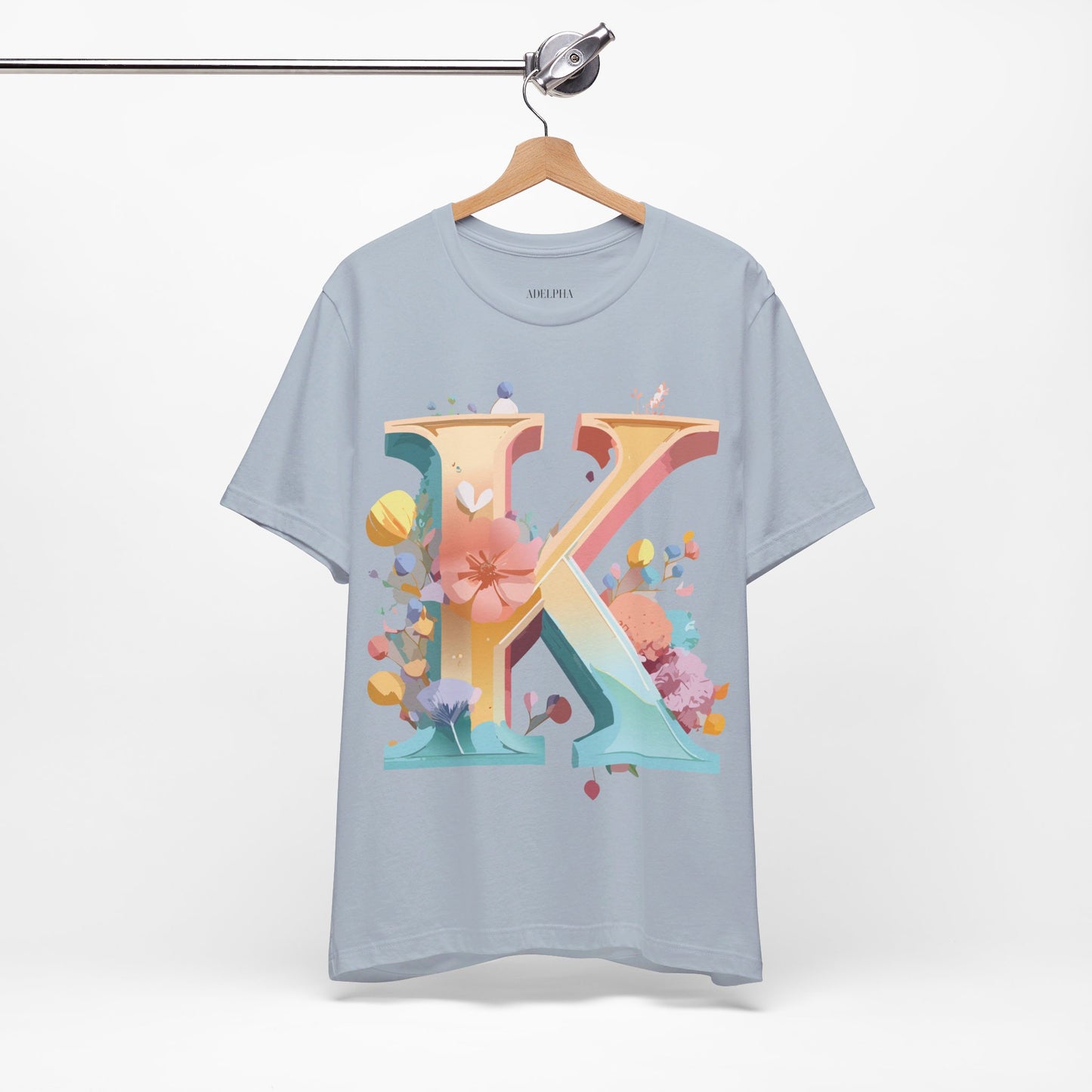 Natural Cotton Tee Shirt - Letters Collection - K