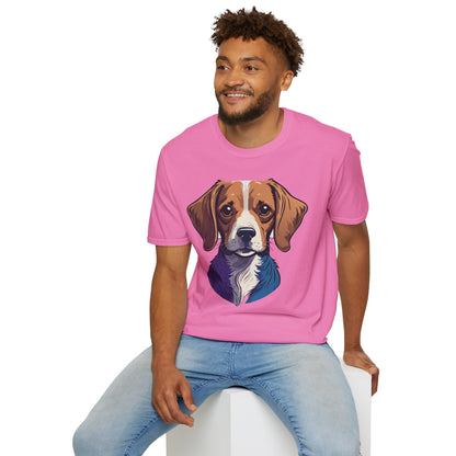 Dog Shirt Unisex Animal Print Tee Softstyle 100 Percent Cotton Gildan 64000