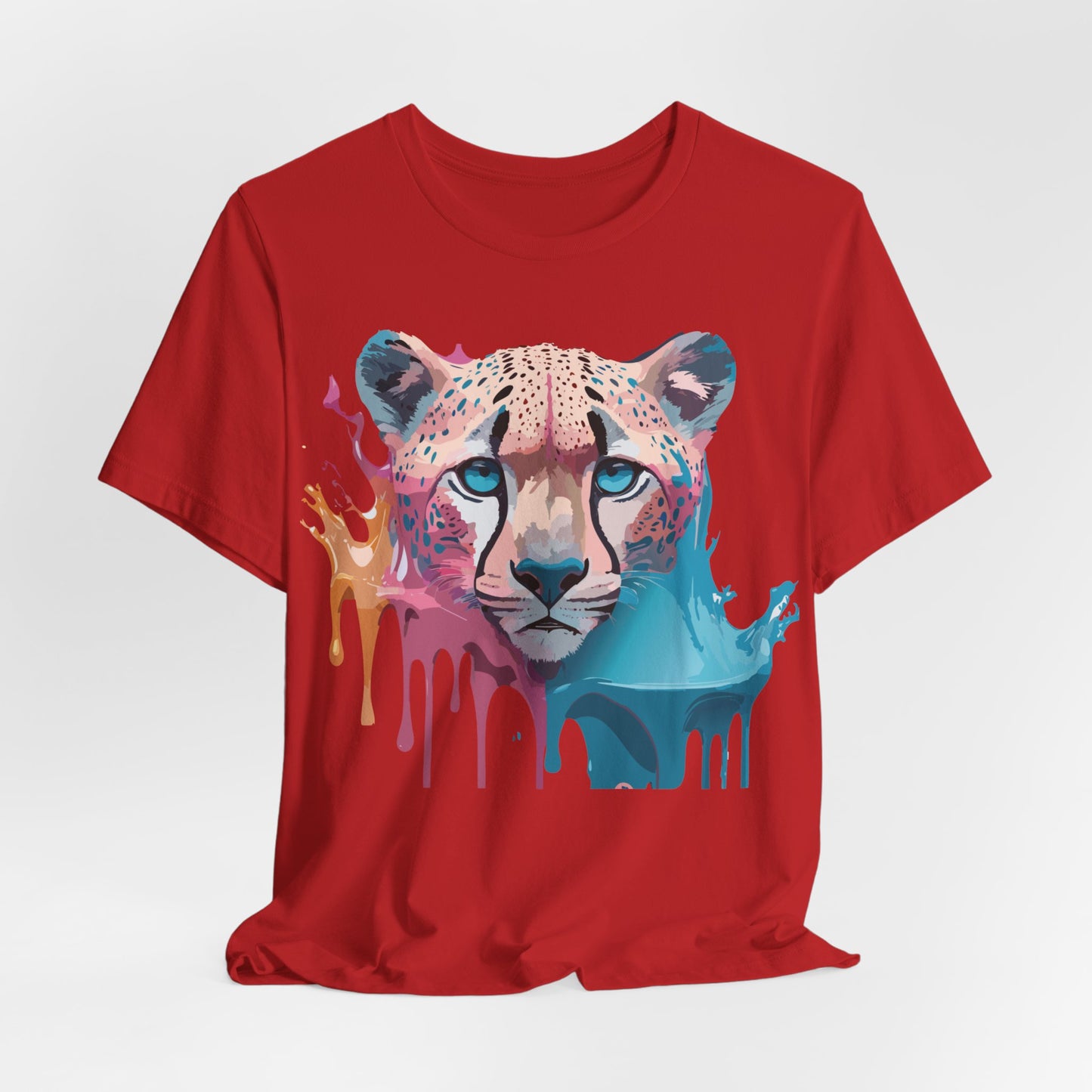 Natural Cotton Tee Shirt with Cheetah