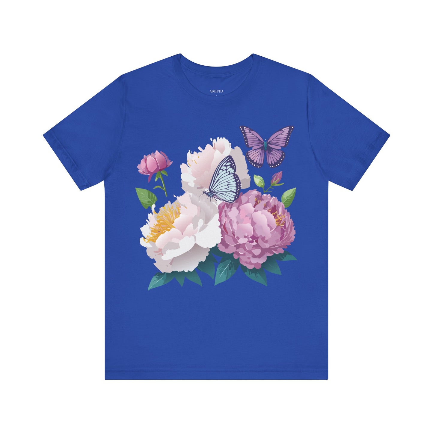 Natural Cotton Tee Shirt with Flowers