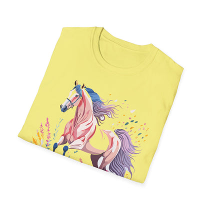 Horse Shirt Unisex Tee Animal Print Gildan Softstyle 64000 Ring Spun Cotton