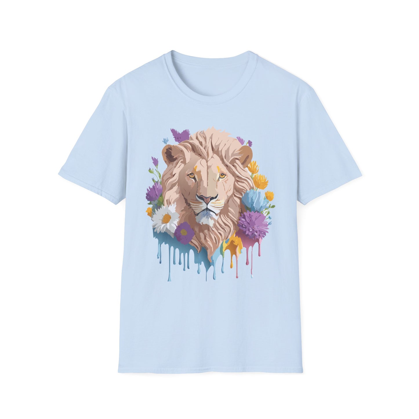 Lion Shirt, Shirt with Lion, Floral Lion Tee, Shirt with Animals