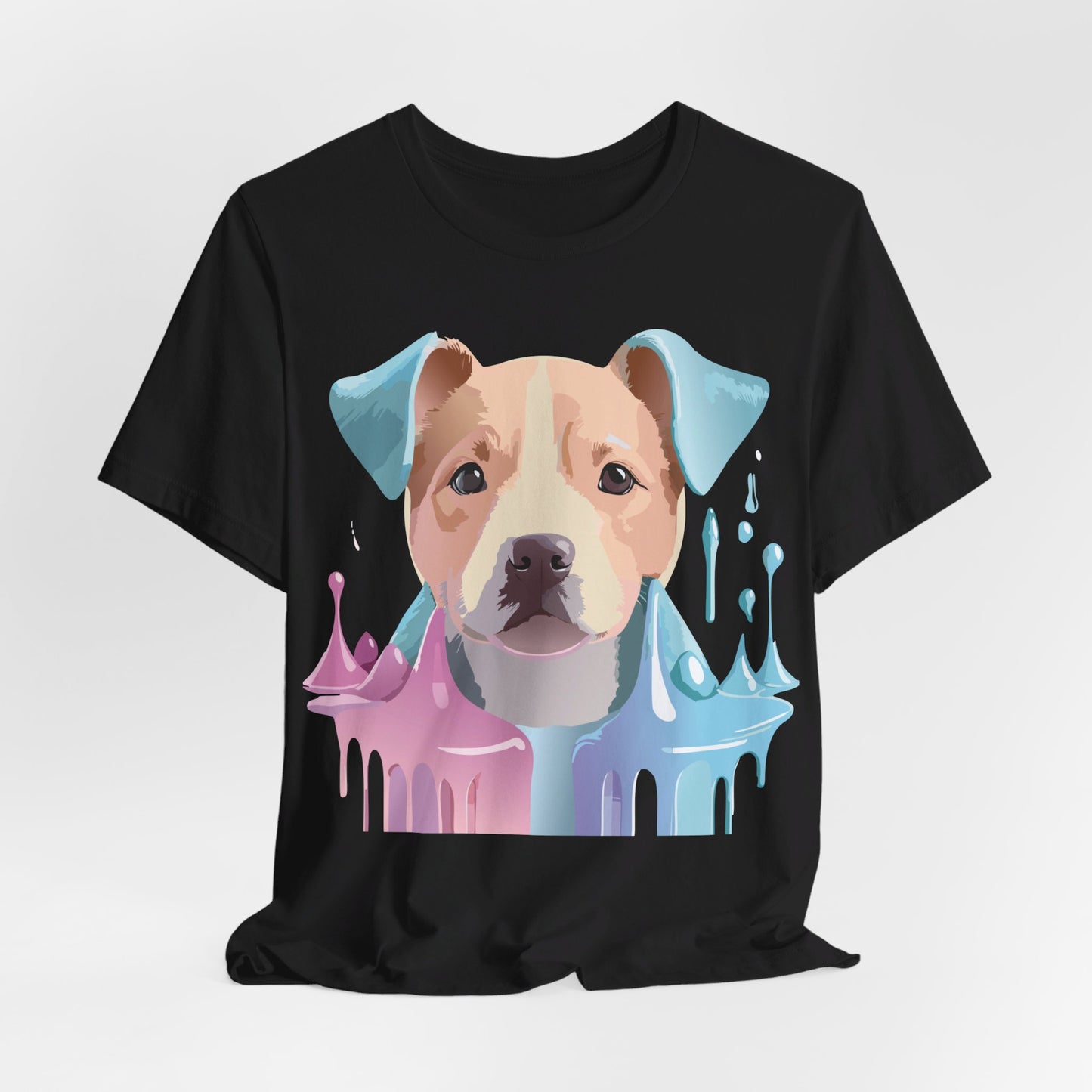 Natural Cotton Tee Shirt with Dog