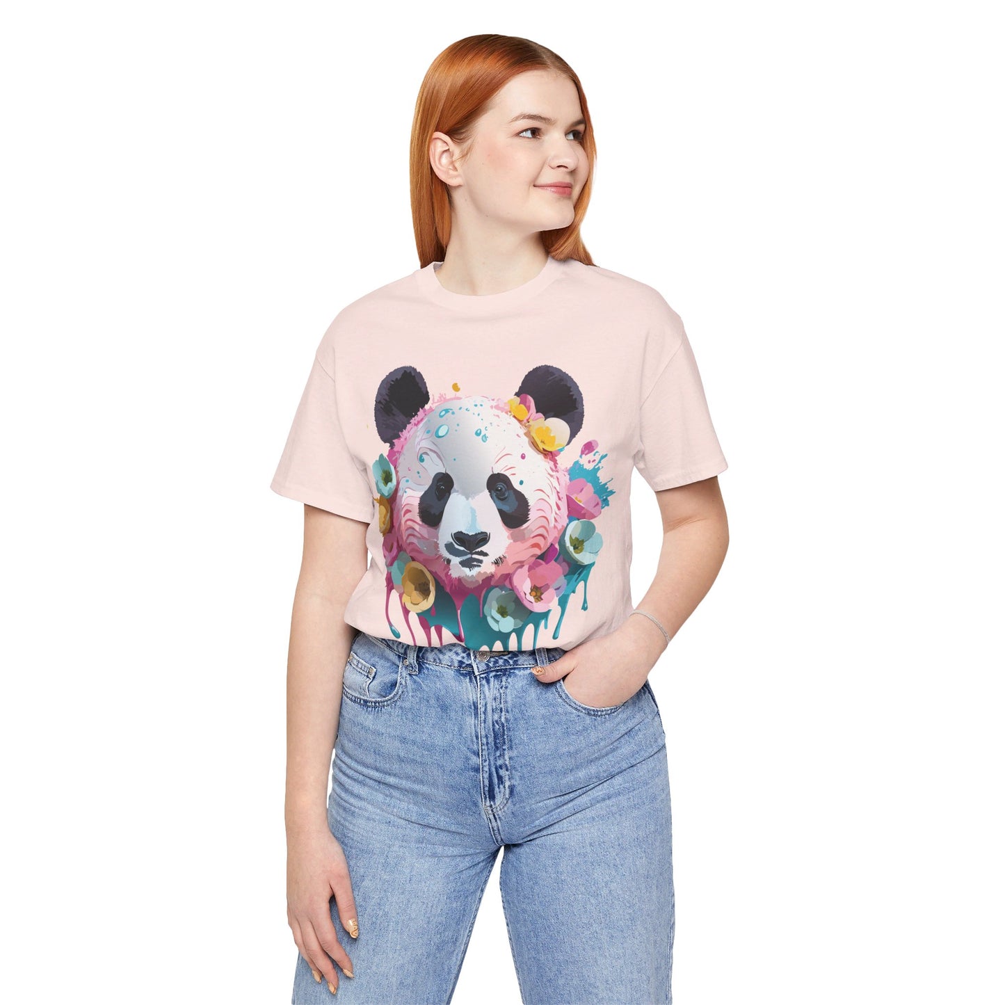 Natural Cotton Tee Shirt with Panda