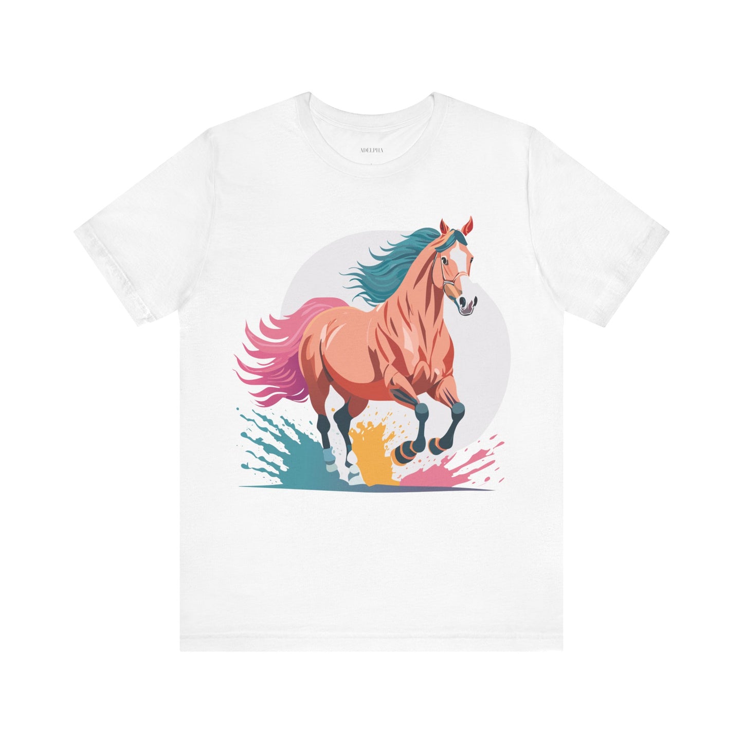 Natural Cotton Tee Shirt with Horse