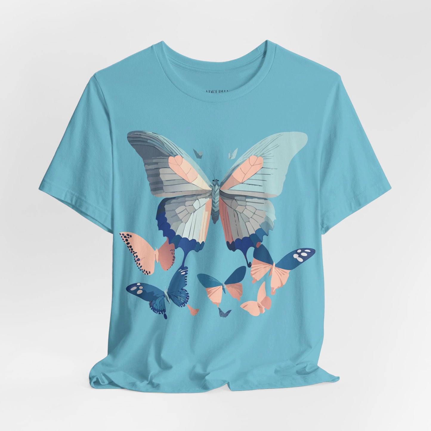 Natural Cotton Tee Shirt with Butterfly