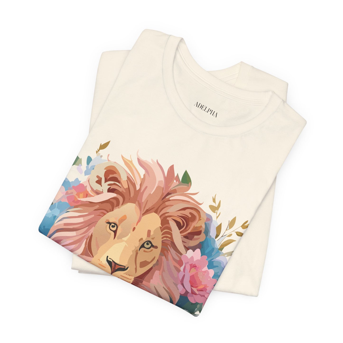 Natural Cotton Tee Shirt with Lion