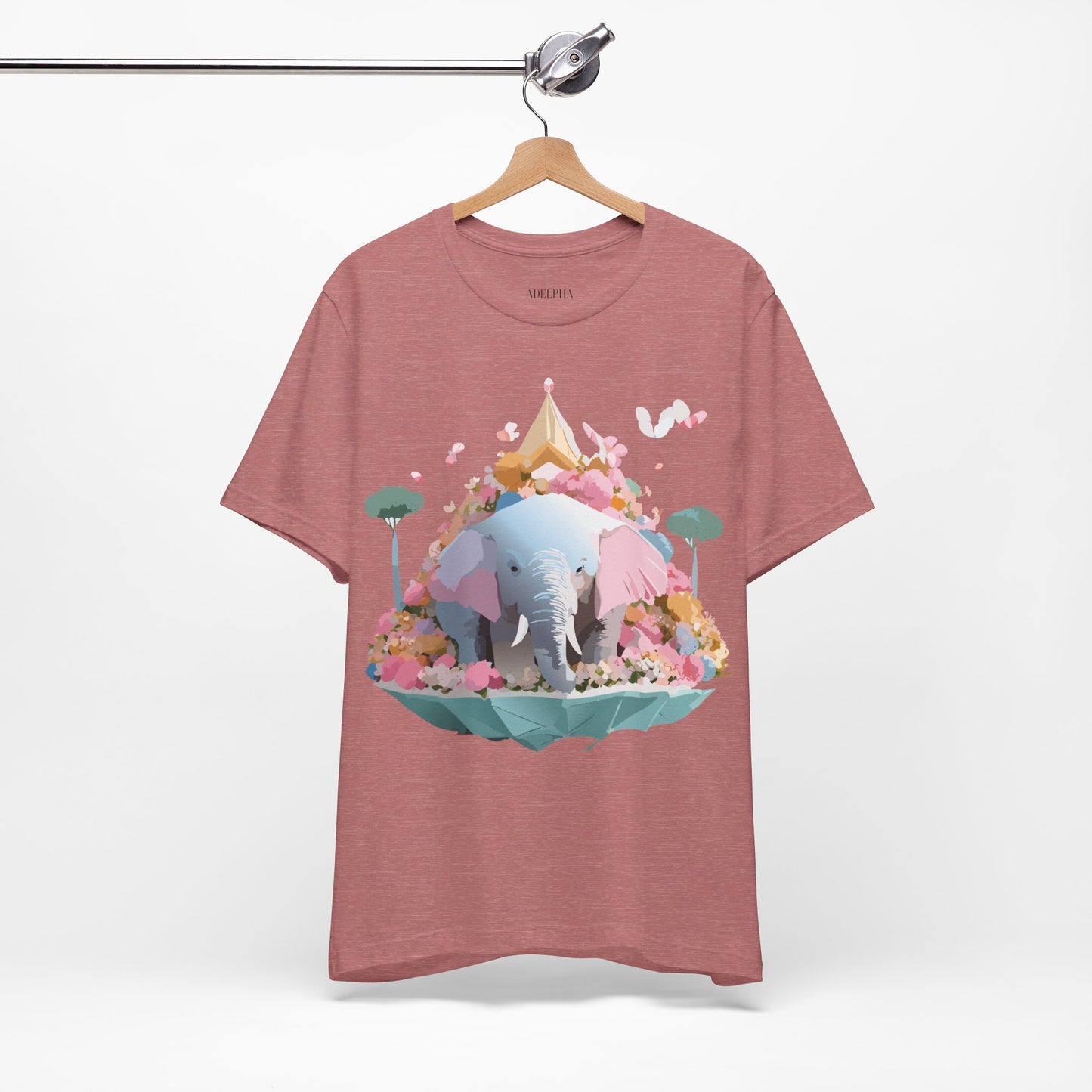 T-shirt en coton naturel avec motif éléphant