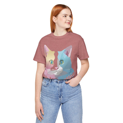 Natural Cotton Tee Shirt with Cat Printify