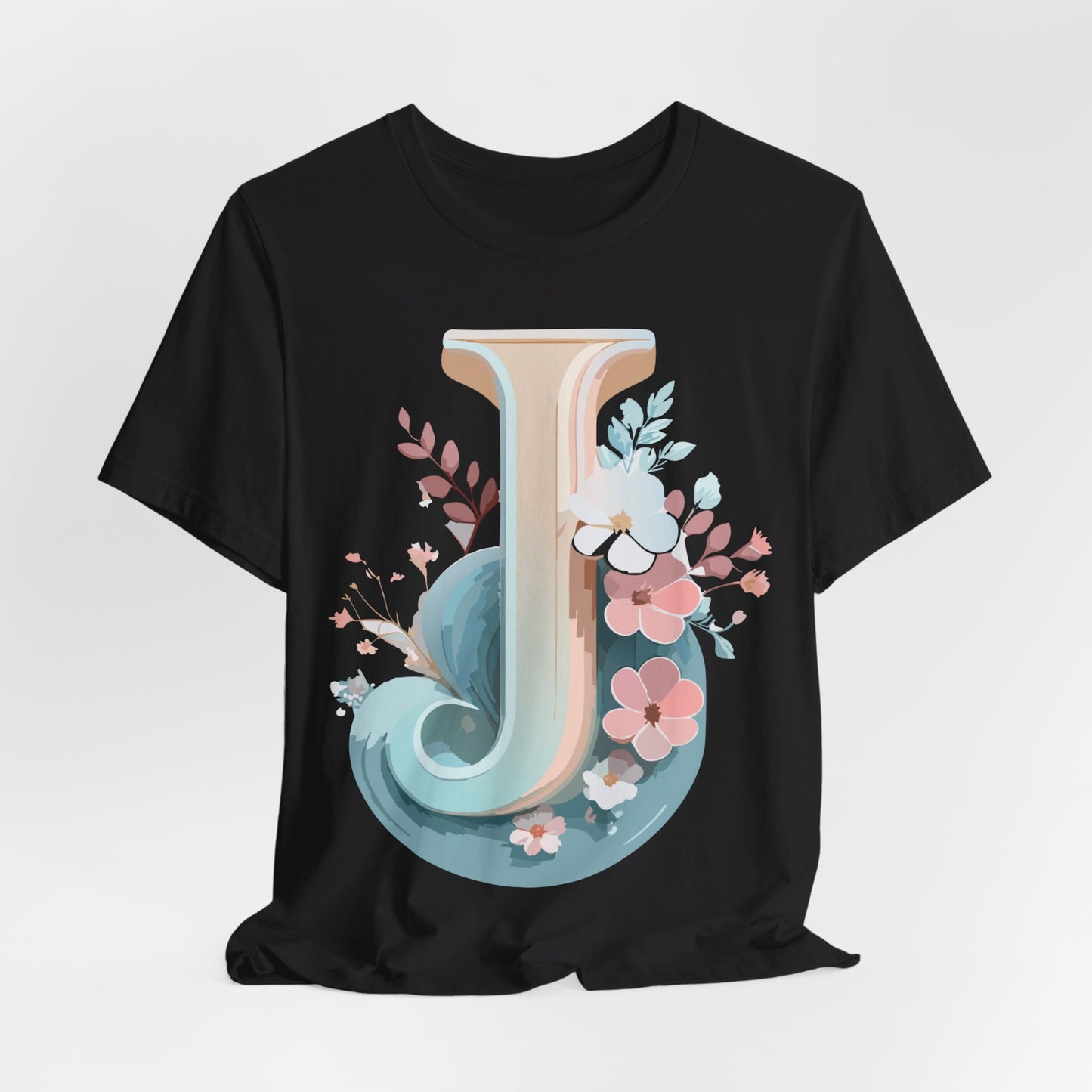 Natural Cotton Tee Shirt - Letters Collection - J