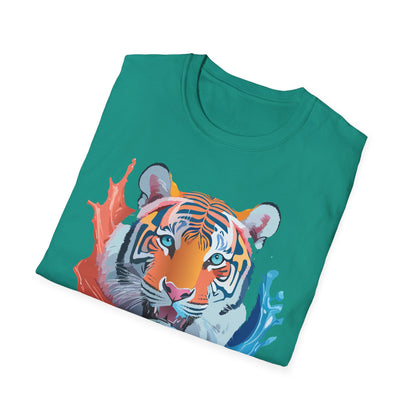 Unisex Tiger Tee Gildan Softstyle Animal Print Shirt Ring Spun Cotton