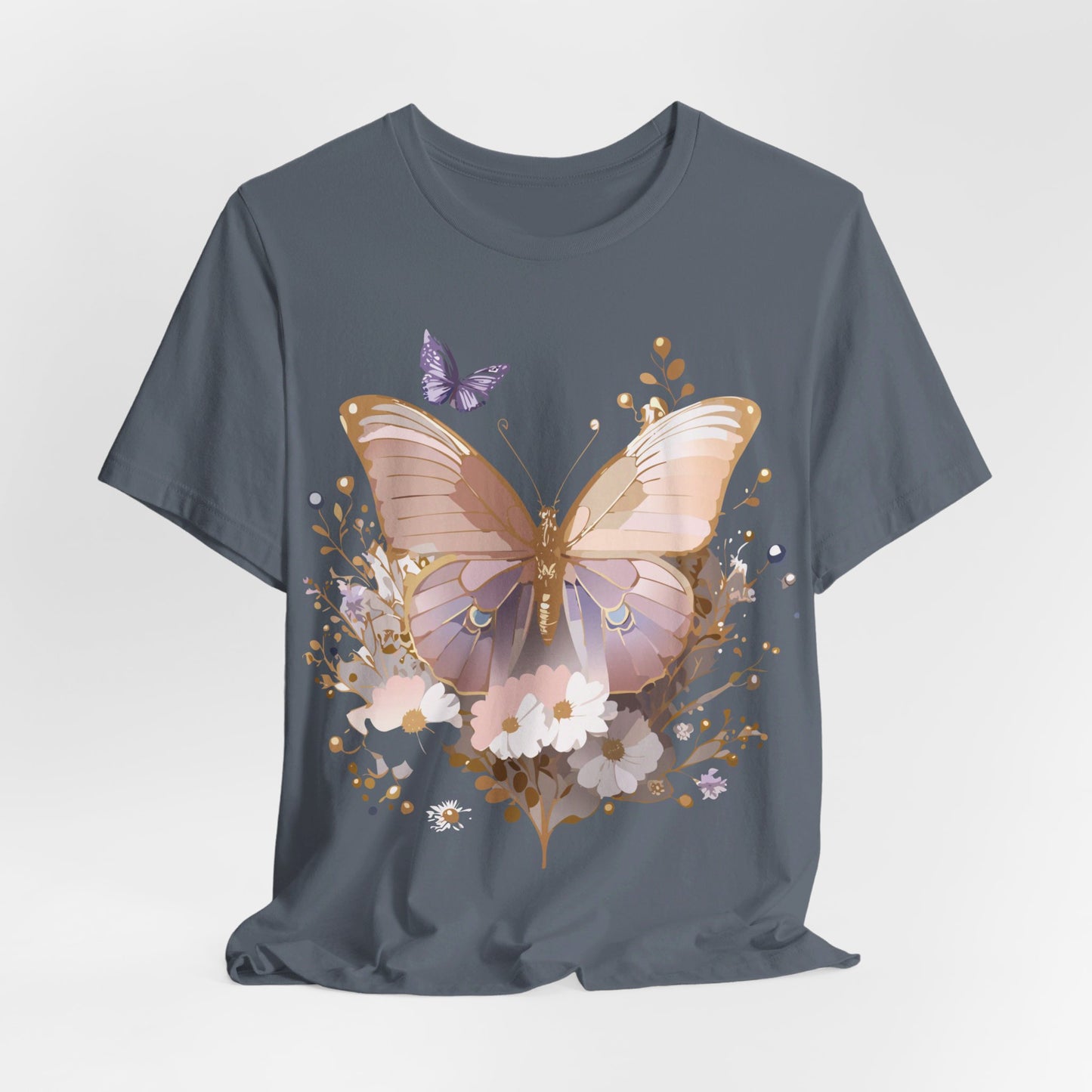 T-shirt en coton naturel avec papillon