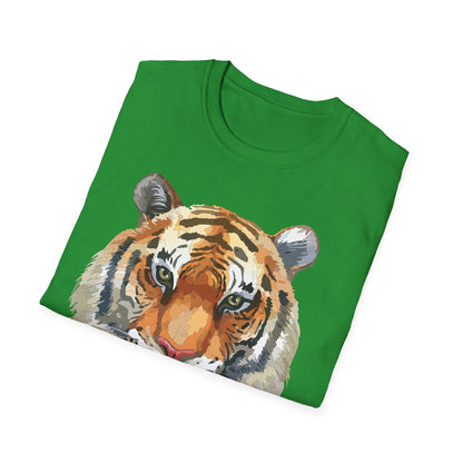 Tiger Print Unisex T Shirt Softstyle 64000 Gildan Ring Spun Cotton Tee