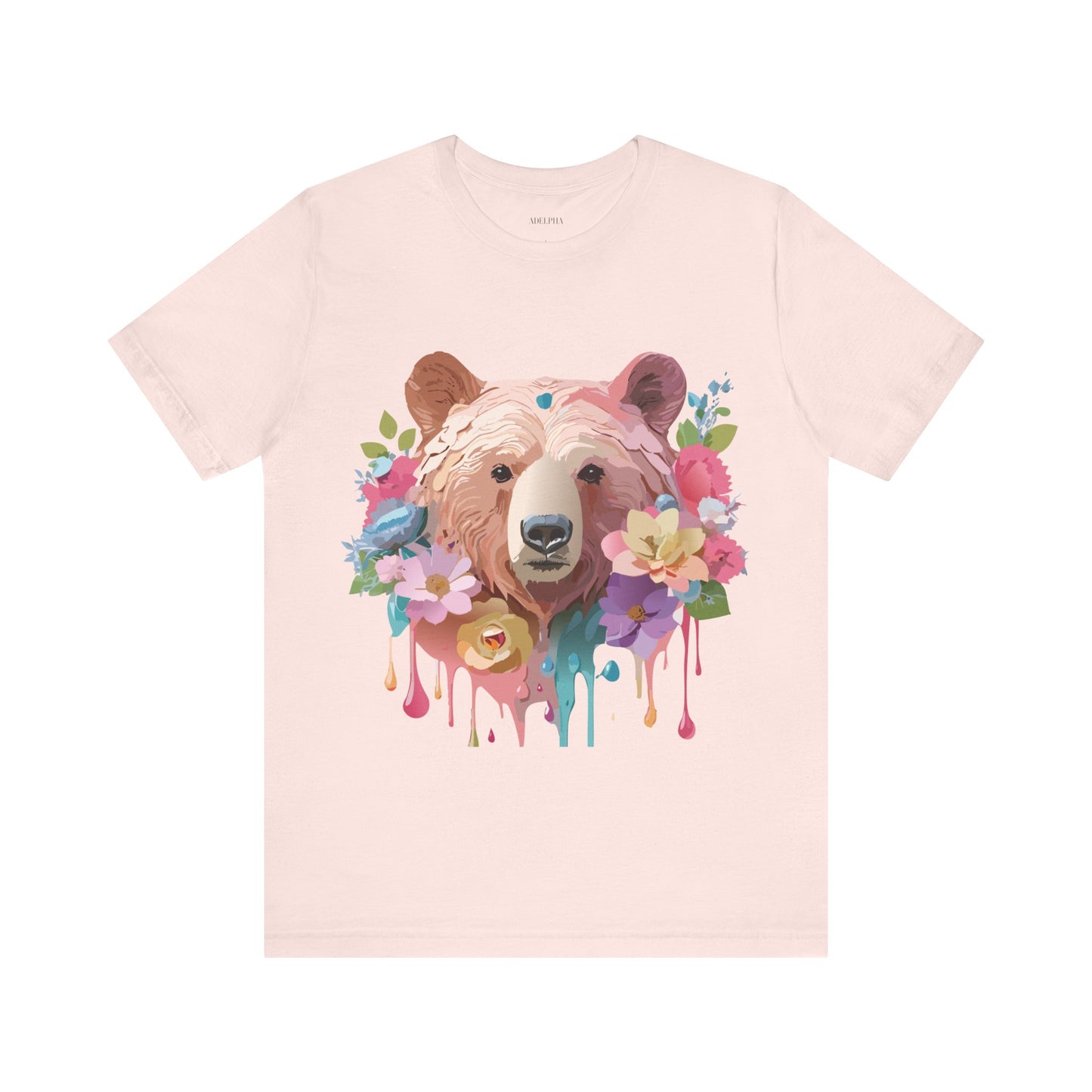 Natural Cotton Tee Shirt with Bear