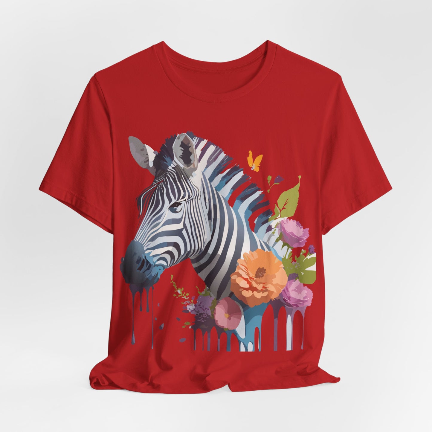 Natural Cotton Tee Shirt with Zebra