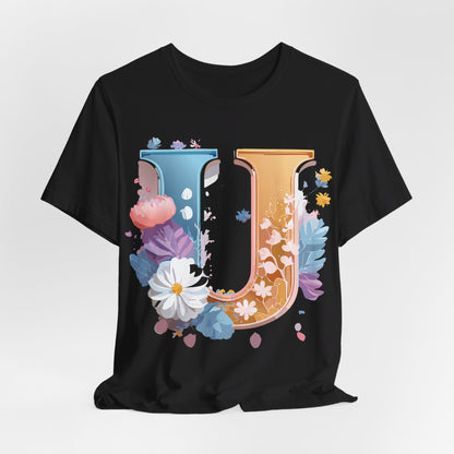 Natural Cotton Tee Shirt - Letters Collection - U Printify
