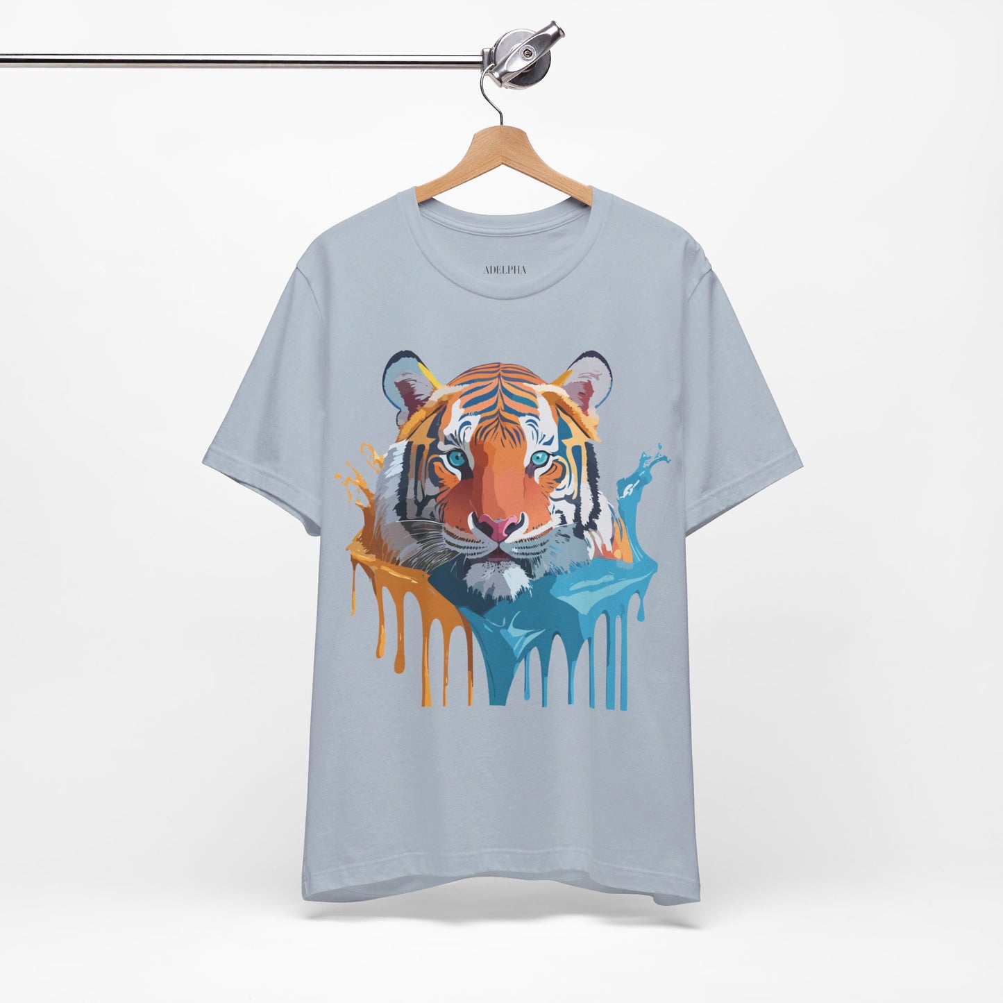 T-shirt en coton naturel avec motif tigre