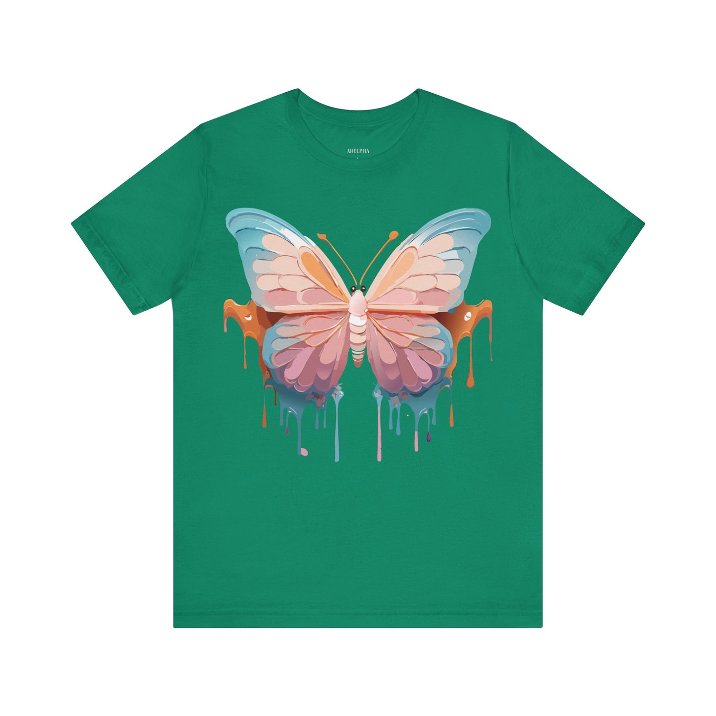 Natural Cotton Tee Shirt with Butterfly