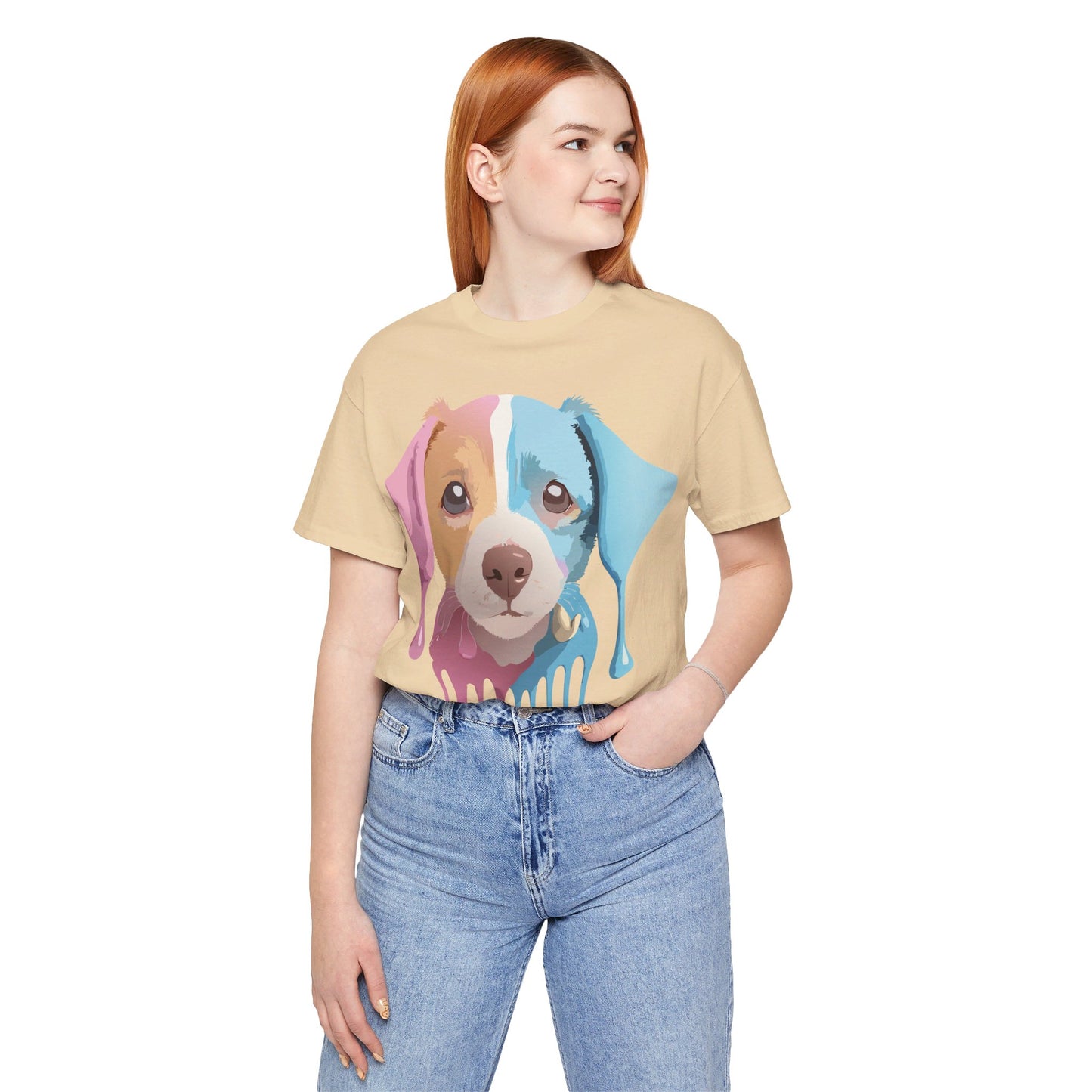 T-shirt en coton naturel avec chien