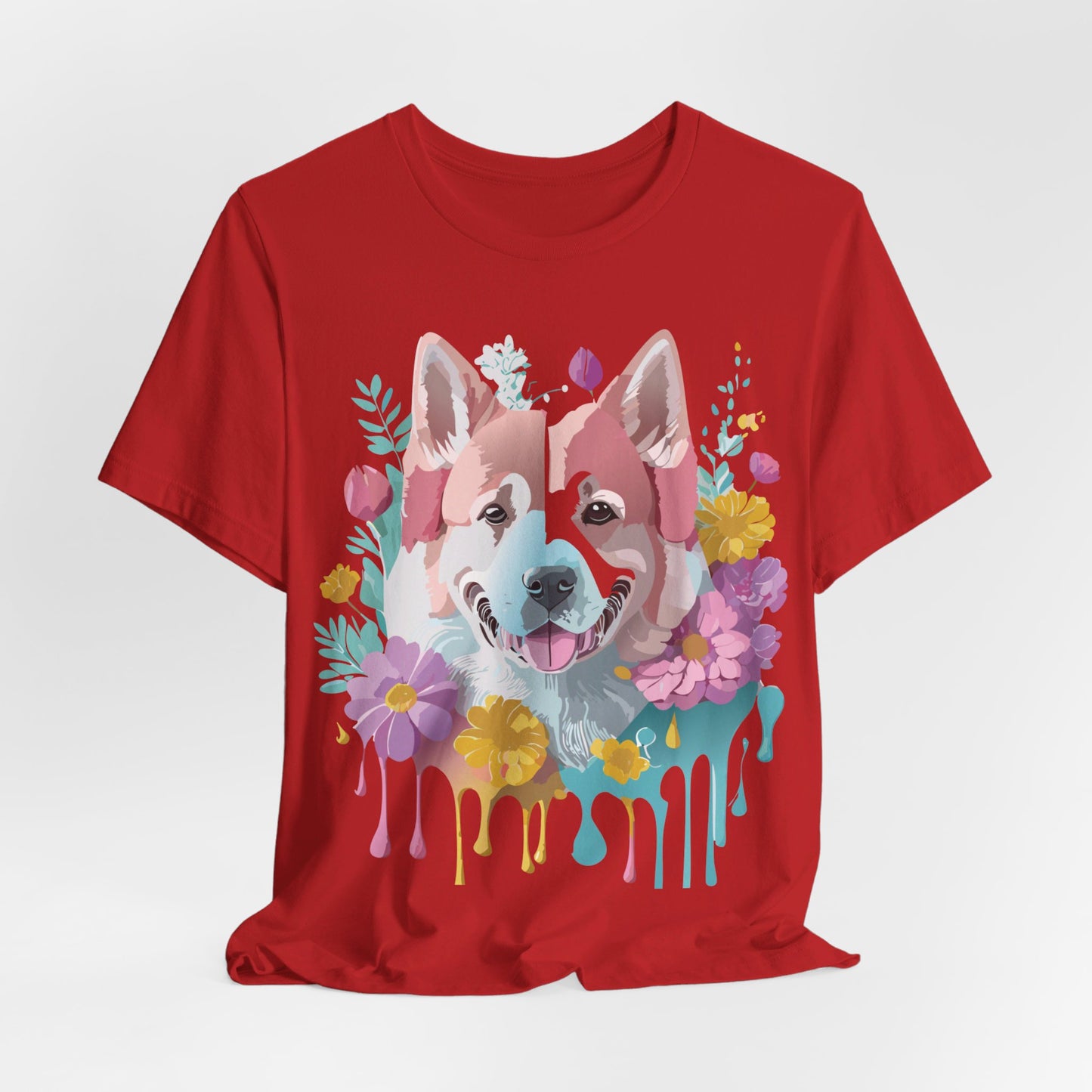 T-Shirt aus natürlicher Baumwolle mit Hund