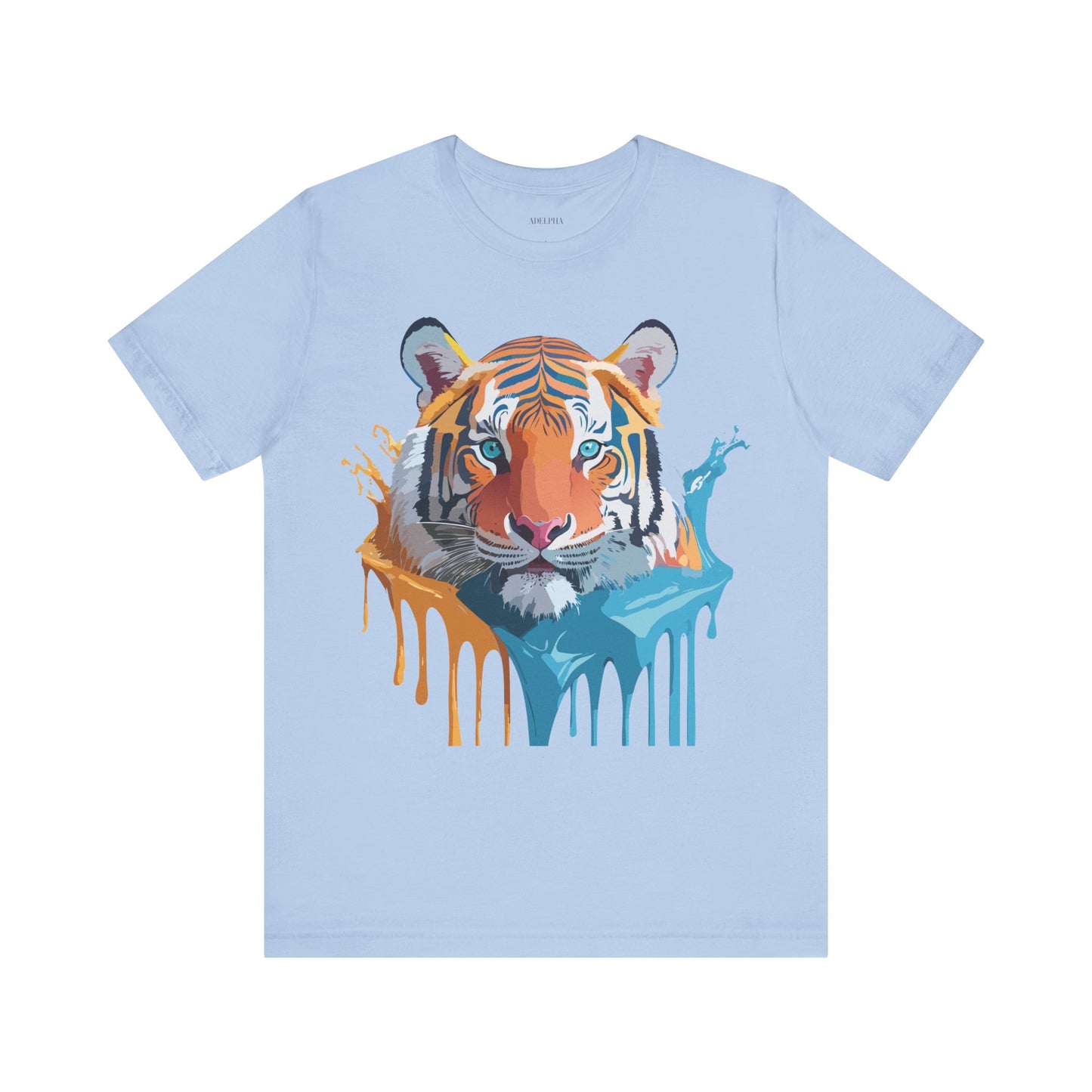 T-shirt en coton naturel avec motif tigre