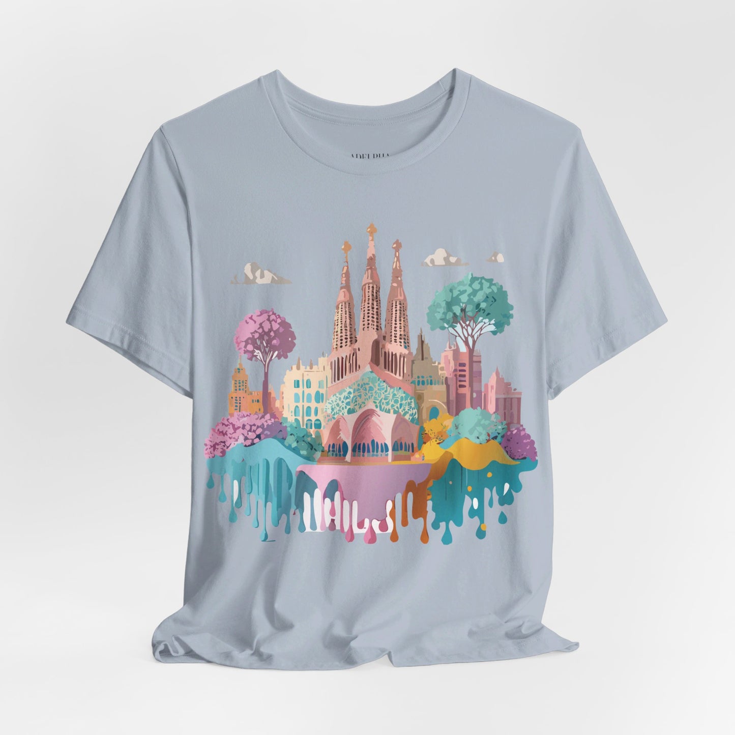 Natural Cotton Tee Shirt - Beautiful Places Collection - Barcelona