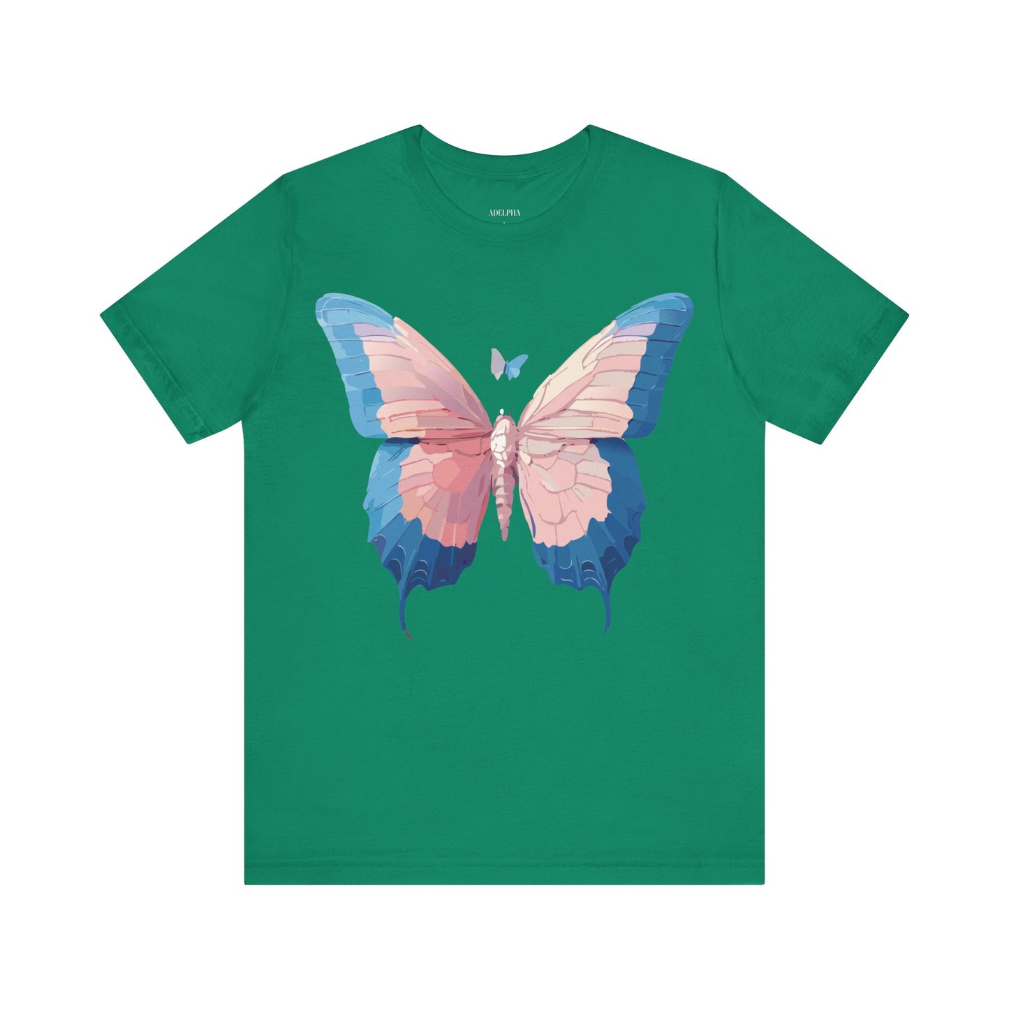 Natural Cotton Tee Shirt with Butterfly