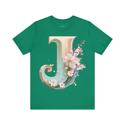 Natural Cotton Tee Shirt - Letters Collection - J Printify