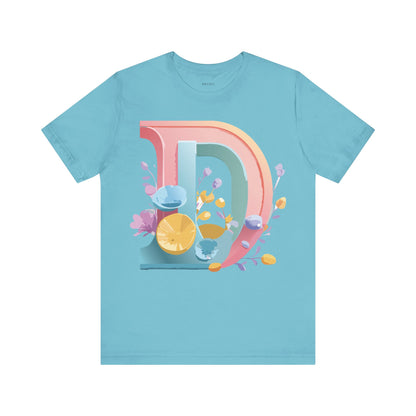 Natural Cotton Tee Shirt - Letters Collection - D Printify