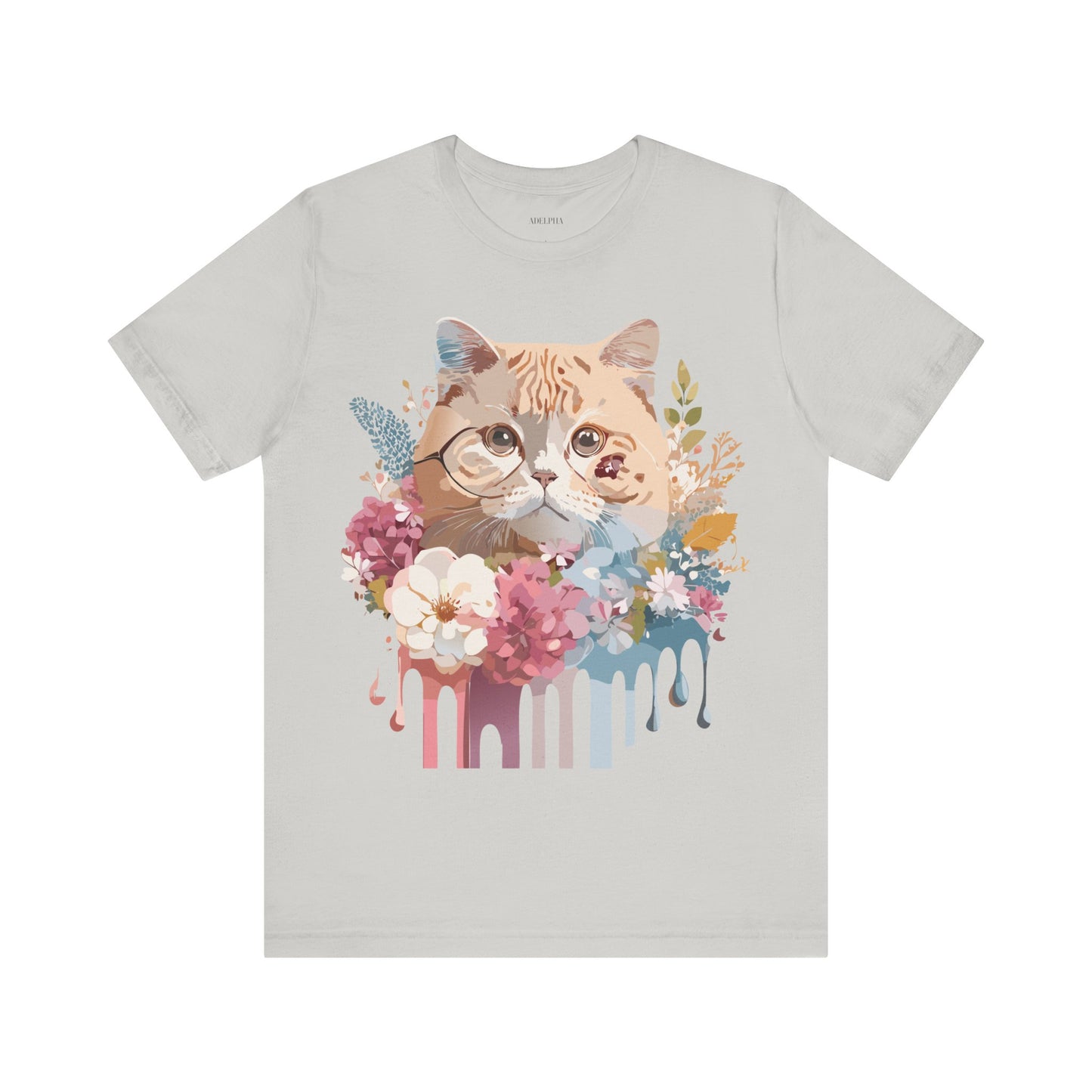 Natural Cotton Tee Shirt with Cat