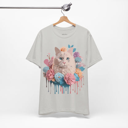 Natural Cotton Tee Shirt with Cat Printify