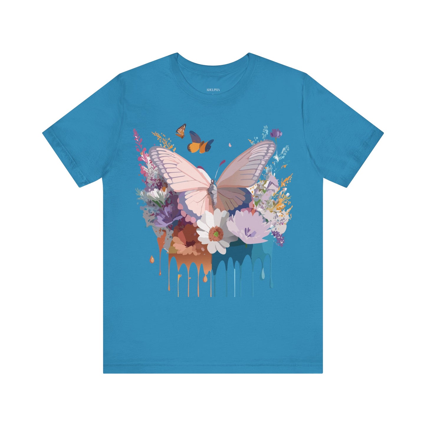 Natural Cotton Tee Shirt with Butterfly