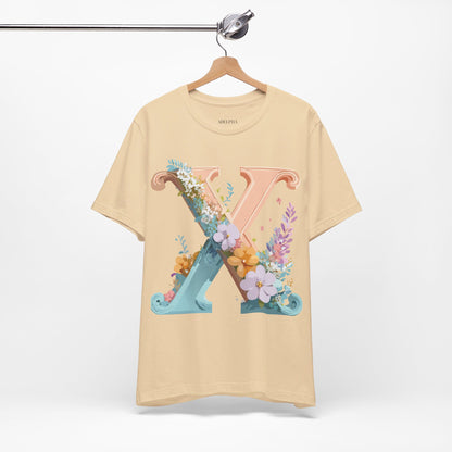 Natural Cotton Tee Shirt - Letters Collection - X Printify