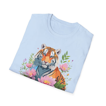 Tiger Print Unisex T Shirt Gildan Softstyle 64000 Animal Tee