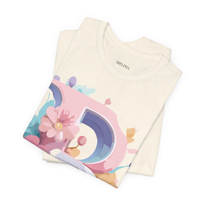 Natural Cotton Tee Shirt - Letters Collection - B Printify
