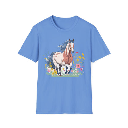 Unisex Horse Tee Softstyle Cotton Shirt With Animals Design Graphic