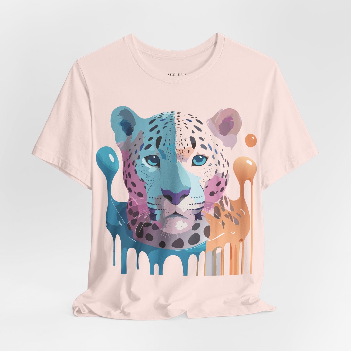 Natural Cotton Tee Shirt with Cheetah