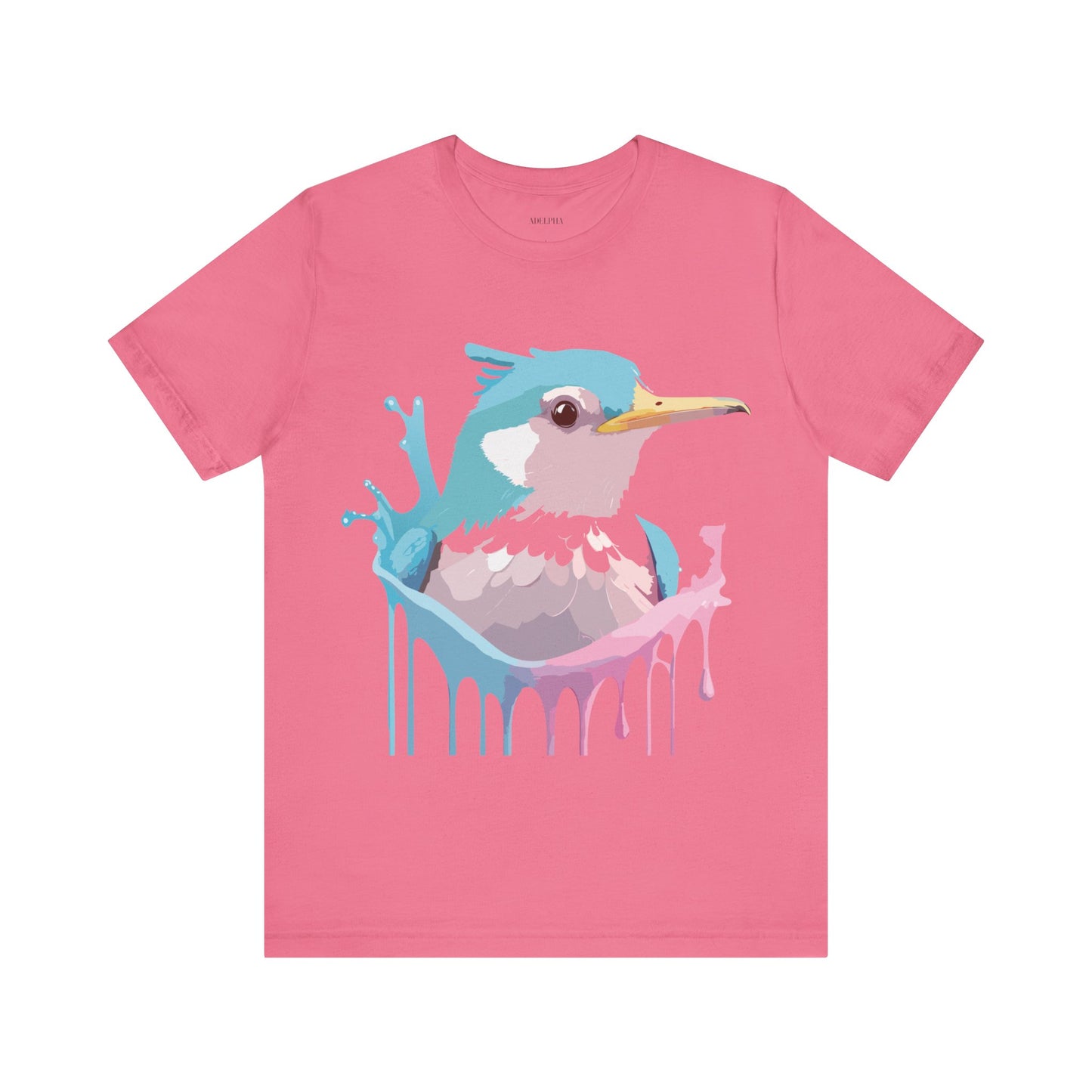 Natural Cotton Tee Shirt with Bird