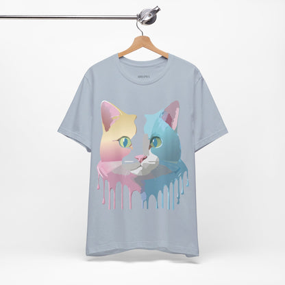 Natural Cotton Tee Shirt with Cat Printify