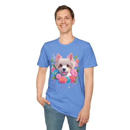 Unisex Gildan Softstyle Animal Print Dog Shirt Tee 100 Percent Cotton
