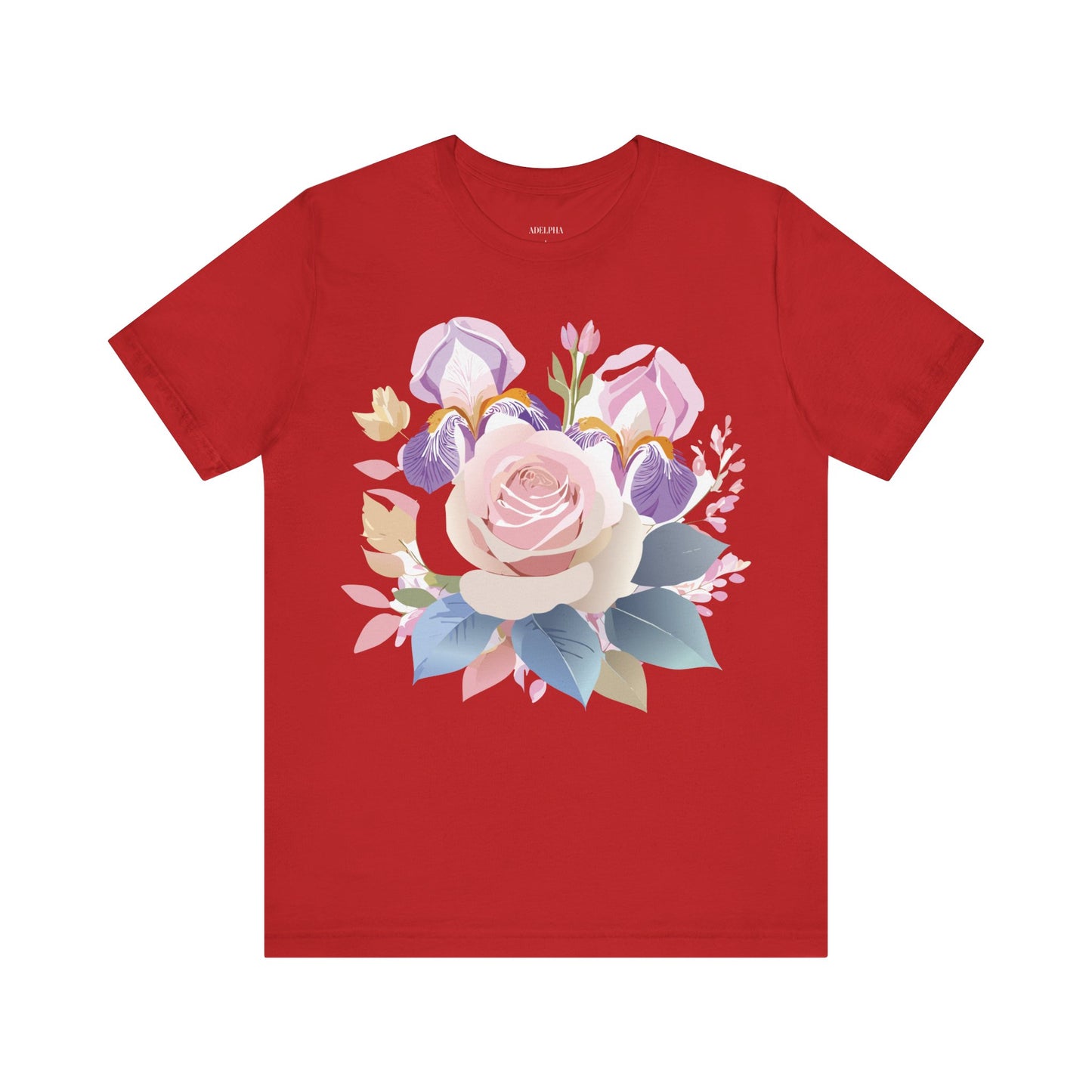 Natural Cotton Tee Shirt with Flowers