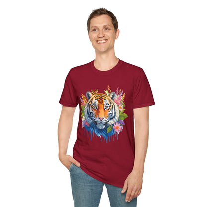 Tiger Print Unisex Gildan Softstyle Tee 64000 100 Percent Ring Spun Cotton