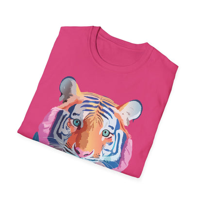Tiger Print Unisex Softstyle Breathable Cotton Tee 64000 Gildan Shirt