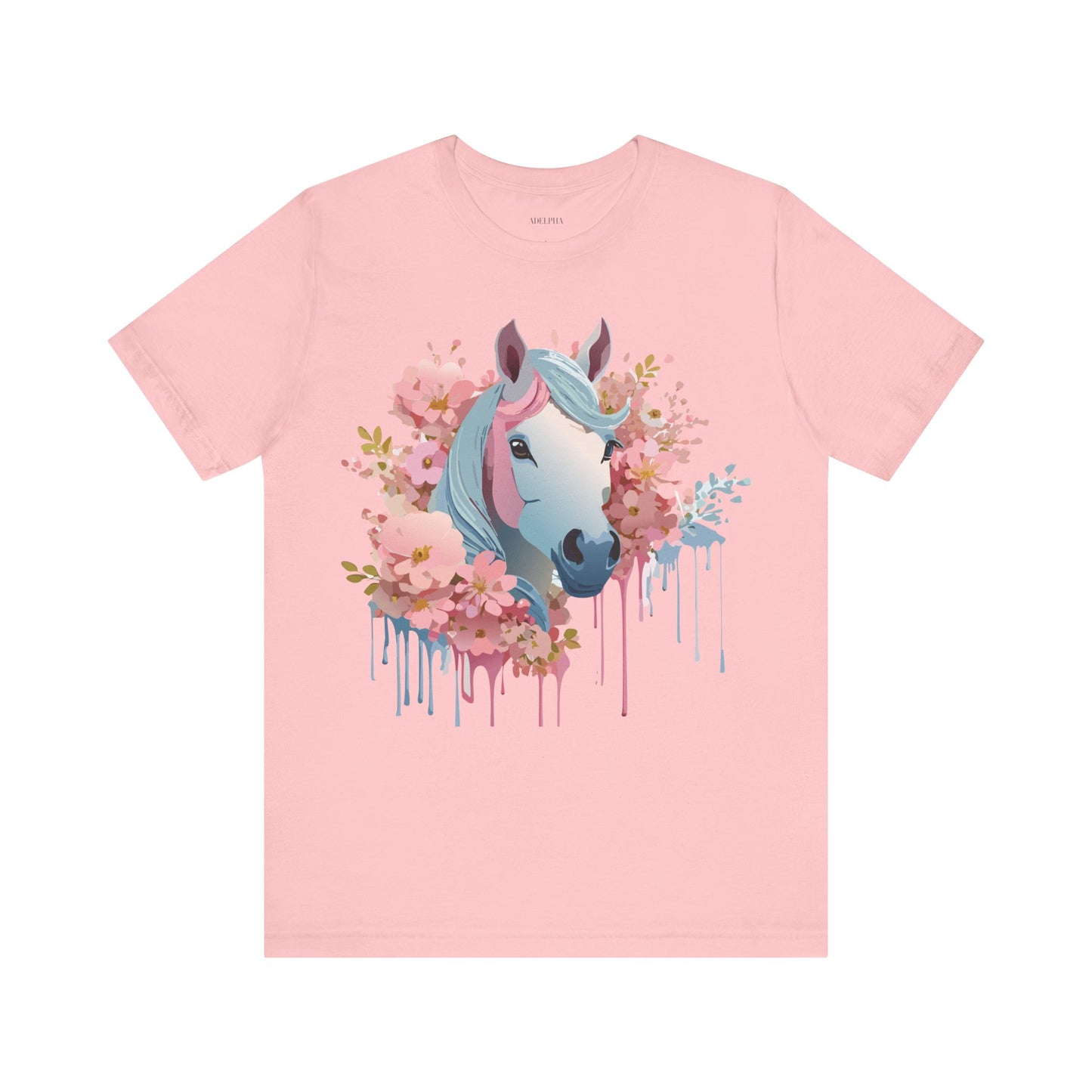 Natural Cotton Tee Shirt with Horse