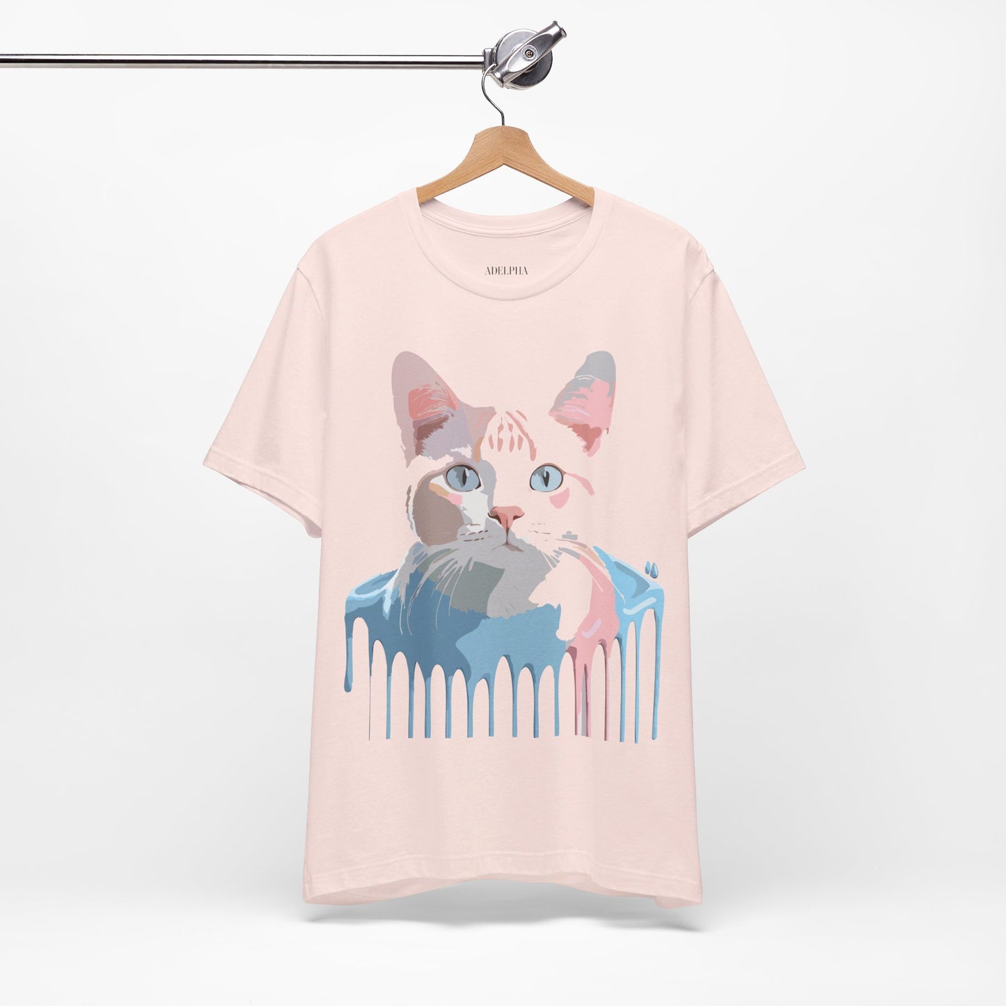 Natural Cotton Tee Shirt with Cat