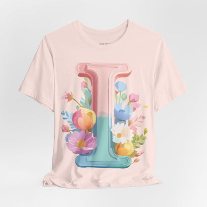 Natural Cotton Tee Shirt - Letters Collection - I Printify