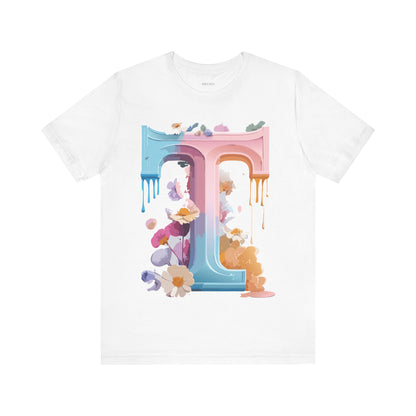 Natural Cotton Tee Shirt - Letters Collection - T Printify