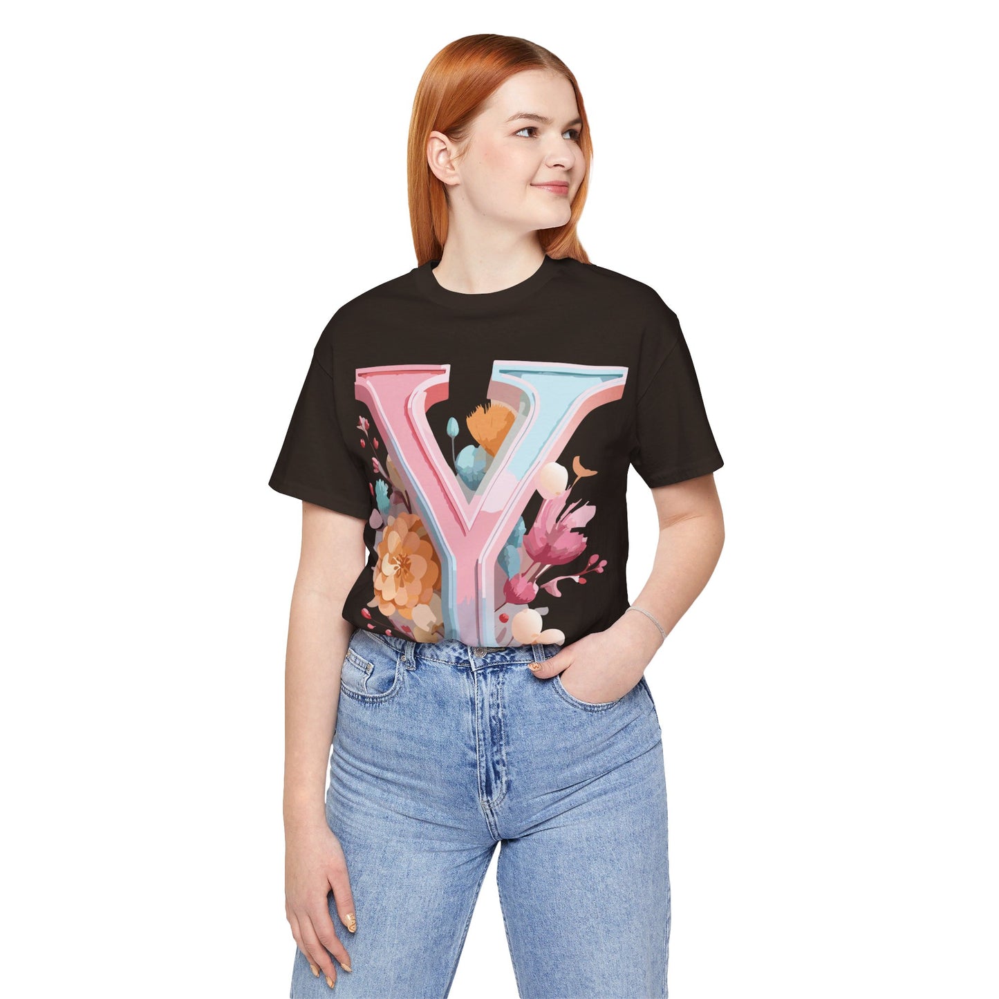 Natural Cotton Tee Shirt - Letters Collection - Y