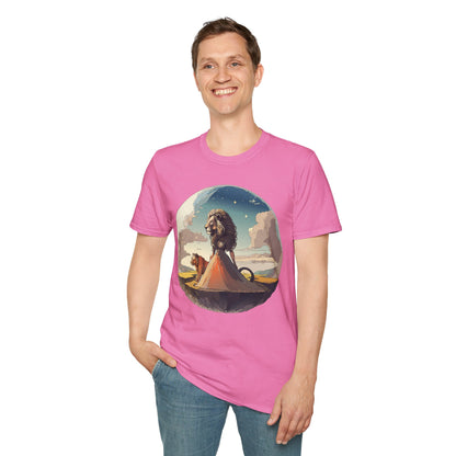 Lion Graphic T Shirt Unisex Softstyle 64000 Gildan 100 Percent Cotton Tee
