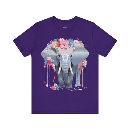 Natural Cotton Tee Shirt with Elephant Printify